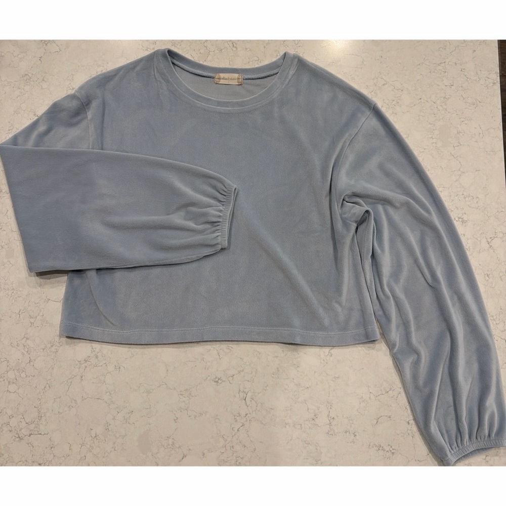 Altar'd State Light Blue Long Sleeve Cropped Top Size L